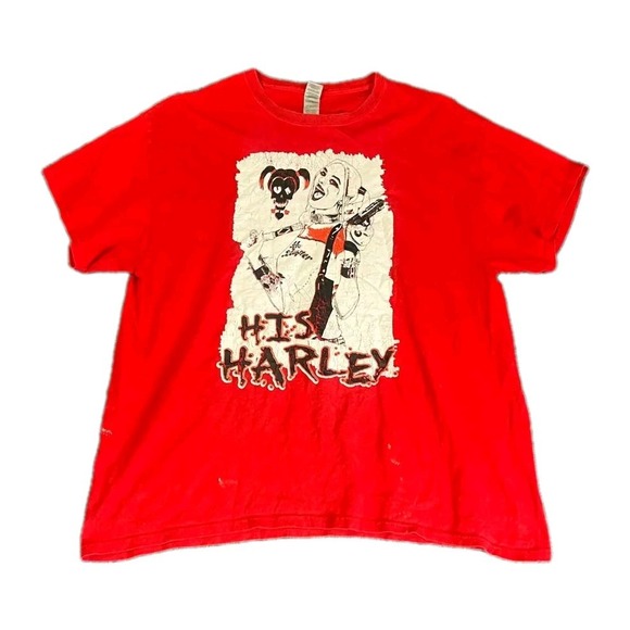 Other - Harley Quinn Shirt Mens XL Extra Large Red Short Sleeve Comics‎ Movie EUC